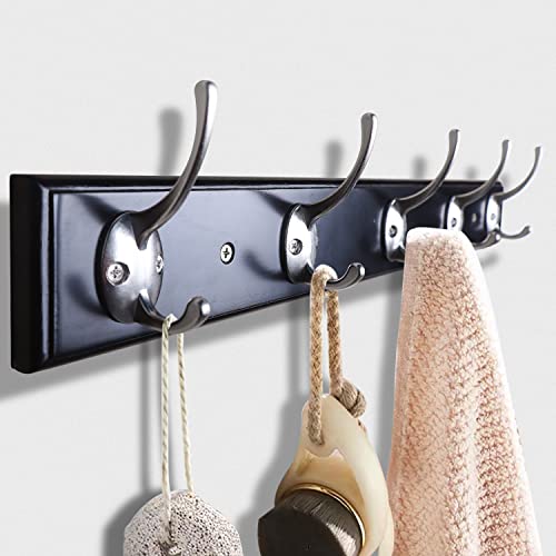 IBosins 32 Pack Silver Coat Hooks Wall Mounted with 64 Screws Retro Double Hooks Utility Silver Hooks for Coat, Scarf, Bag, Towel, Key, Cap, Cup, Hat - Thumbnail 5