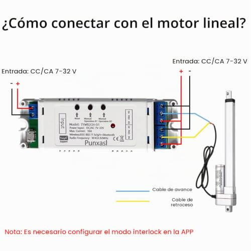 Miniatura 7 de Punxasl-Controlador De Actuador Lineal Eléctrico Wifi, 2 Canales Dc12v, Interruptor De Relé Inteligente Wifi De 24v, Funciona Con La Aplicación Tuya Smart Life