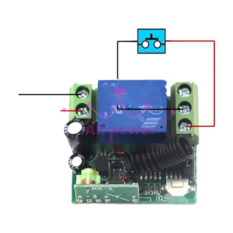 Puerta de garaje digital de 12 V con código fijo RF de 1 canal e interruptor de control