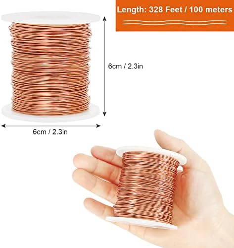20 Gauge 0.8mm Aluminum Craft Wire for Jewellery Making, 328 Feet Bendable Metal Wire for Sculpting, Crafting, Modelling and Wrapping (Copper)