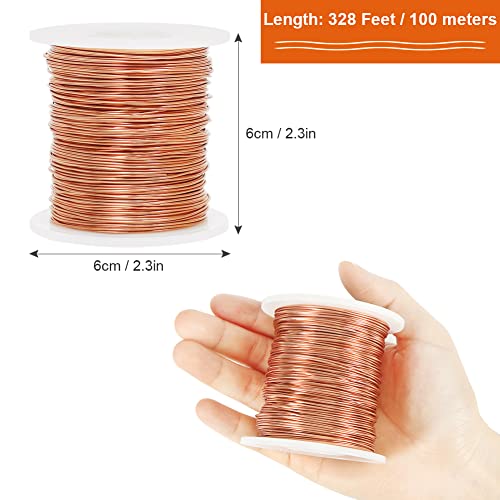 Image of Tenn Well 20 Gauge Jewelry Wire, 328 Feet 0.8mm Bendable Aluminum Craft Wire for Jewelry Making, Beading, Sculpting and Bonsai Training (Copper)