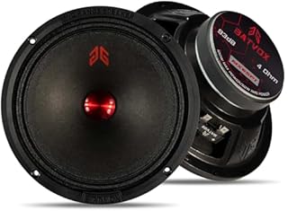 GRTSKY MX65P1 Loudspeaker 6.5 Inch Midrange 200 Watts 4 Ohms Red Dust Cap, Premium Quality Audio Door Speakers for Car or Truck Stereo Sound System, Black (2 Speakers)