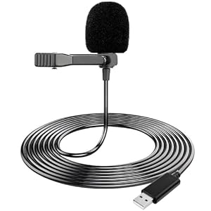 Toaluea Mini USB PC Mikrofon, Lavalier Mikrofon mit 2M Kabel, Lavalier Clip on Mic für Computer Laptop Gaming Podcast Interviews Recording, Microphone Klein Plug & Play