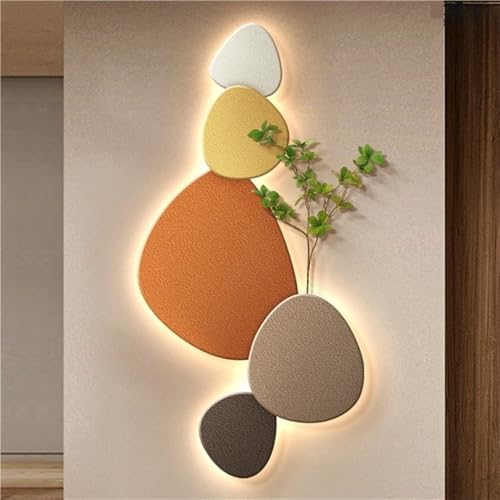 3D LED Stone Wall Art Decor, Illuminated Mural for Living