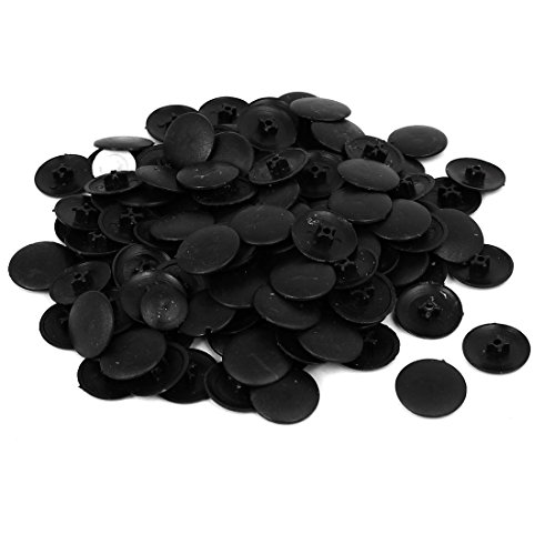 uxcell 6mm Phillips 17mm Head Dia Screw Plastic Cap Cover Black 100PCS