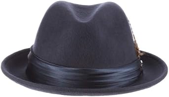 Stacy Adams Mens Crushable Wool Felt Snap Brim Fedora Hat