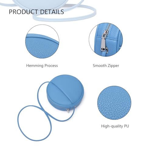 Image of Circle Crossbody Bag for Women NYLON Circle Purse with Zipper Adjustable Knot Shoulder Straps