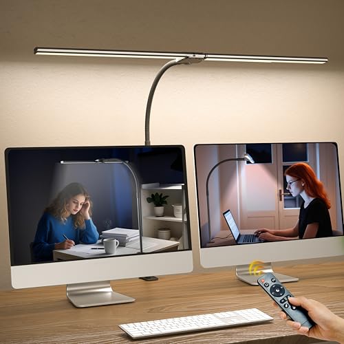 ULTEM Desk Lamp Home Office,15W Dual Screen Monitor Light with Clamp,Adjustable Gooseneck Computer...