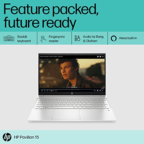 HP Pavilion 15, AMD Ryzen 5 5625U, 15.6-inch (39.6 cm), FHD, 16GB DDR4, 512GB SSD, AMD Radeon Graphics, FPR, Backlit KB, Audio by B&O, Thin & Light (Win 11, MSO 2021, Silver, 1.75 kg), eh2047AU - Image 4