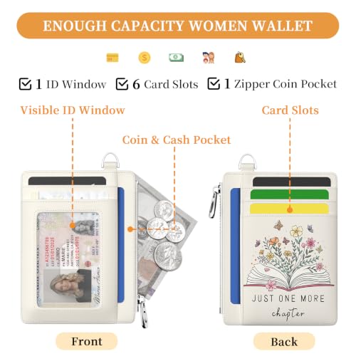 Image of Hancynir Book Floral Slim Wallet Women Credit Card Holder, Wristlet RFID