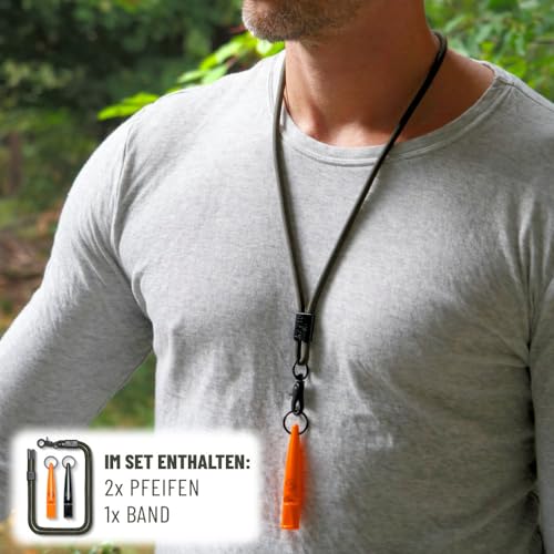GIZZY® 2X Hundepfeife lauter & weitreichender Pfeifton I 2X Hundepfeifen ideal als Erziehungshilfen für Hunde I Zum Hundetraining u. als Hundepfeife Rückruf geeignet I Inkl. wertigem Band (orange)