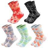 SailingTailor Tie Dye Socks Casual Dress Tie-Dye Funny Cotton Colorful Fun Novelty Quarter Crew Socks Bulk Pack for Women Men