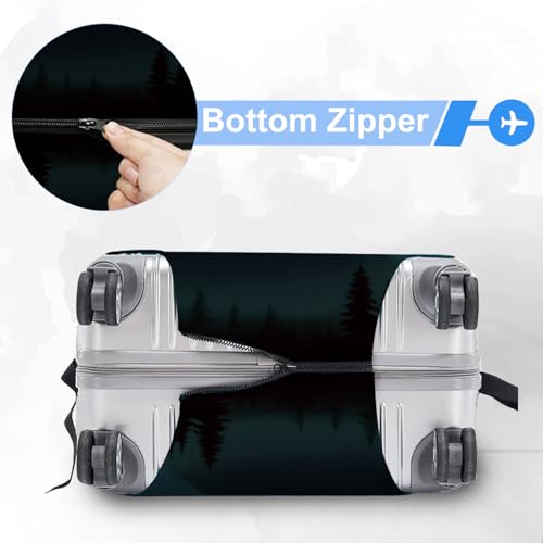 Retro Mountain Landscape Sunset Travel Luggage Cover -Stretchable Airplane Suitcase Protector Sleeve,Universal Washable Fit for 20-22 Inch Checked Baggage,Water Resistant Durable Luggage Protector