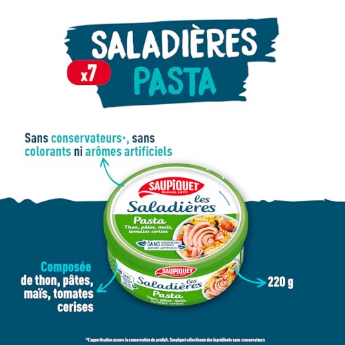SAUPIQUET - Salade Saladières Pasta au Thon - 7 Conserves – vue 2