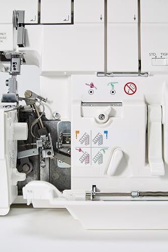 Janome AirThread 2000D Serger with One-Push Air Threading System, 8-Piece Feed Dog System, Built-in One-step Converter to Change from 3-thread to 2-thread Applications, and Built-in Needle Threader