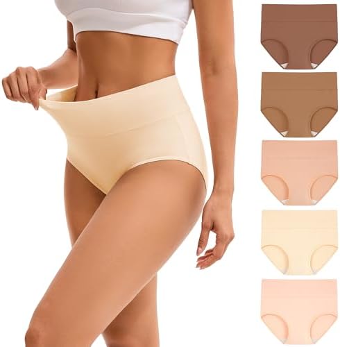 INNERSY Women's High Waisted Underwear Cotton Panties Regular & P...