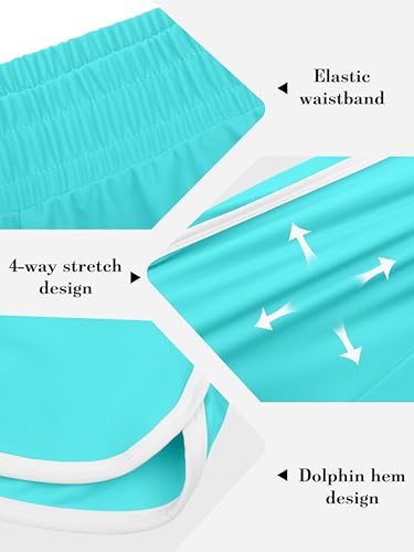 Image of Resinta 4 Packs Girls Soccer Shorts Toddler Girls Athletic Shorts Quick Dry Workout Dolphin Kids Active Shorts