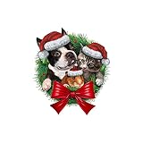 Grandma Inhaler Wall Sticker Christmas Pet Dog Christmas Hat Cat Hamster Garland Refrigerator Stickers Wallpaper Glass Decals Self-Adhesive Wall Sticker 3D Wall Butterflies (Multicolor, One Size)
