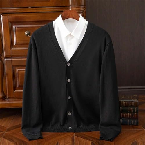 Men V Neck Button Cardigan Sweater Knitwear Long Sleeve Casual Fit Lightweight Pullover4