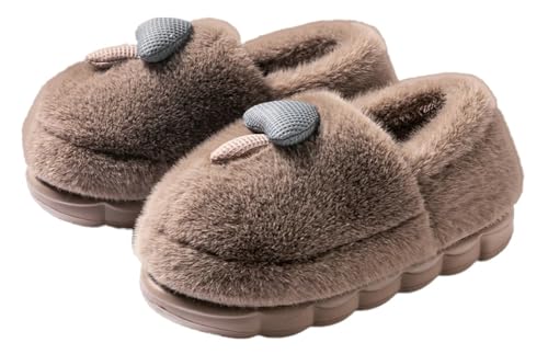 Plush Slippers for Women Comfortable Warm House Slippers with Anti-Skid Rubber Sole Cute Slip on Indoor and Outdoor Shoes