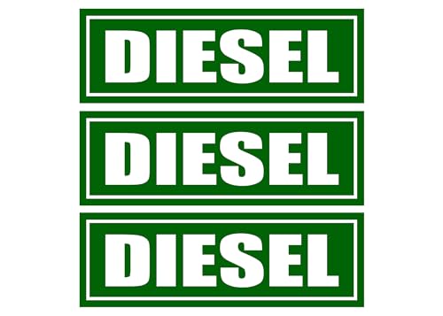 Rogue River Tactical Diesel 6x2 Inch Pack of 3 Diesel Fuel Only Sticker Sign Decal Indoor Outdoor Tractor Truck Gas Fuel Can