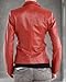 LL LEATHER LOVERS Women's Lambskin Leather Bomber Biker Jacket Large Red