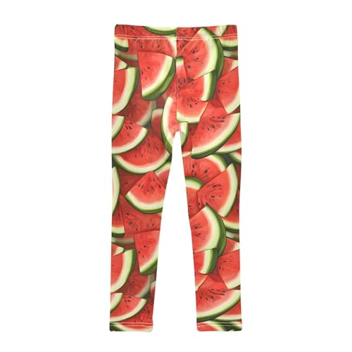 Red Watermelon Slices Girls Leggings Soft Stretch Workout Yoga Dance Pants for Kids Casual Tights2