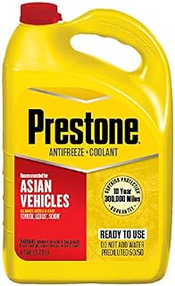 Prestone AF6200-6PK 50/50 Antifreeze/Coolant for Asian Vehicles (Red), 1 Gallon, (Pack of 6)