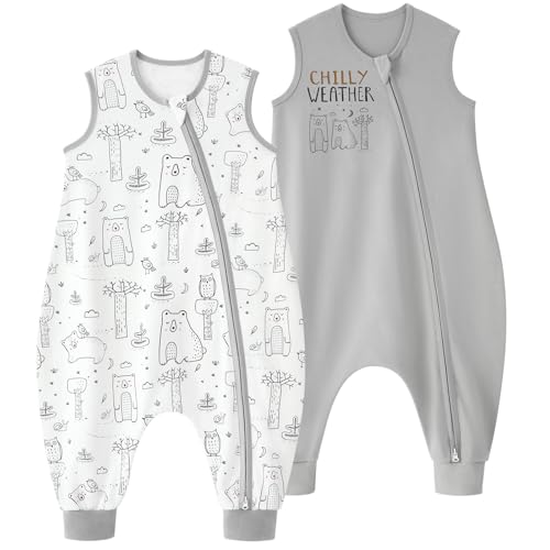 Yoofoss 2er Pack Baby Schlafsack mit Füßen 0.5 Tog 100%...