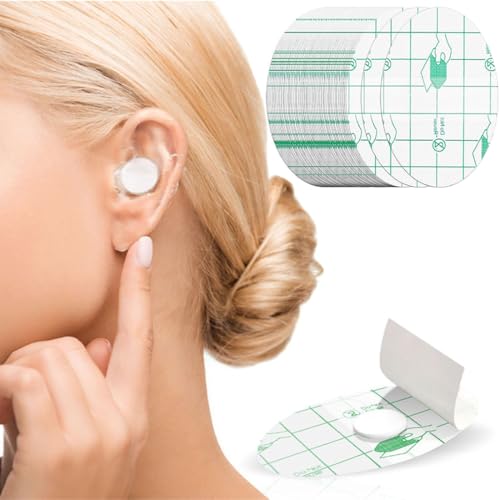 Orejeras para Ducha,60 PCS Apones Oidos Natación, Pegatinas Desechables Impermeables para los Oídos con Tapones para los Oídos de Algodón, Impermeables Para El Oído para Nadar Y Bañarse
