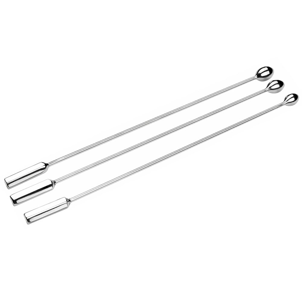 Set Uretrale in Acciaio Inox, Dilatatori Metallici, Plug Penieno per Stimolazione Uretrale, Massaggio Prostatico e Piacere Maschile, Masturbazione Maschile, Giocattoli Sessuali Uomini (Ø:1+1.1+1.2cm)