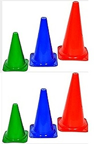 CW Training Tall Marker Ground Cones Multi Color Set 6