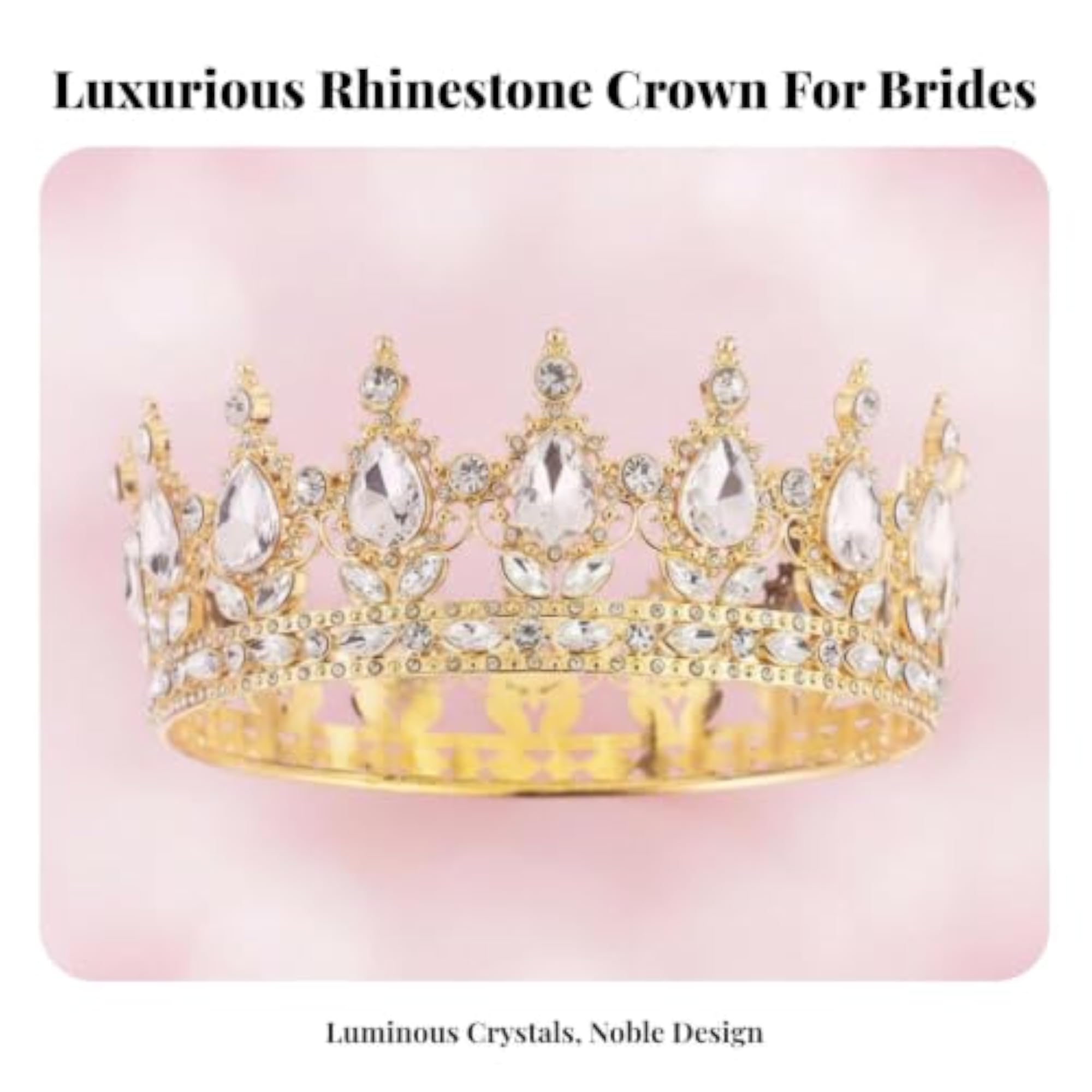 Elegant Rhinestone Crown Bridal Headpiece