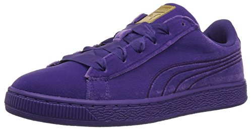 Puma Unisex-Child Basket Classic Sneaker, Royal Purple-Metallic Gold, 4.5 M US Big Kid