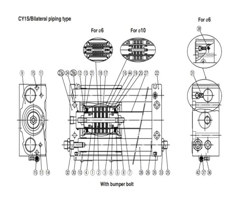 Vérin sans tige CY1S32-400Z pneumatique magnétique pour automatisme