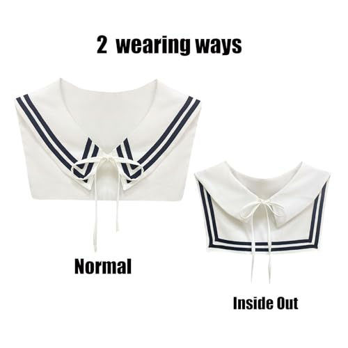 Fake Sailor Collars for Women Detachable Sailor Collar with Shirt Girls Fashion False Collars Fit Women Top4