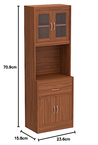 image for Hodedah Long Standing Kitchen Cabinet with Top & Bottom Enclosed Cabin