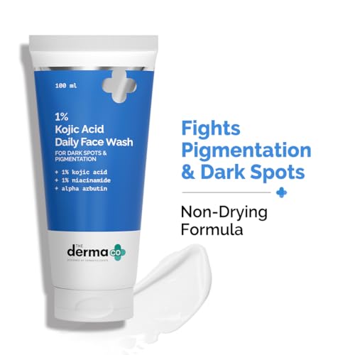 Image of The Derma Co 1% Kojic Acid Face Wash | With Niacinamide & Alpha Arbutin | Reduces Dark Spots, Pigmentation & Blemishes | Cleanses & Brightens Skin | Non-Drying Formula | For All Skin Types | 100 ml