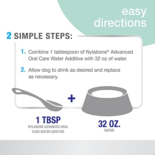 Nylabone Advanced Oral Care Pet Dental Water Additive, Liquid Tartar Remover & Breath Freshener for Dogs, Dog Teeth-Cleaning, Peppermint Flavor, 16 oz.