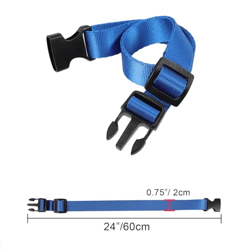 Image of Vigorport Utility Straps Quick Release Nylon Backpack Accessory Bag Strap,Adjustable for Hiking,Travel,Outdoor Sports-4 Pack (Blue, 0.75 inch W-24 L)