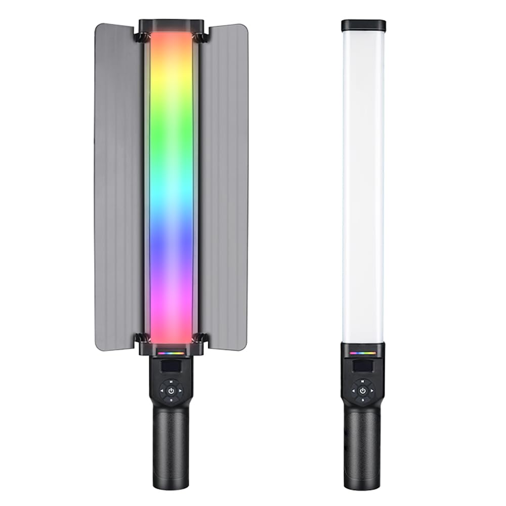 Andoer Lampa wideo LED RGB do fotografowania, 2700 K – 8500 K, ściemniana, ręczna fotografia, 20 efektów świetlnych, wbudowany akumulator do strumieniowego przesyłania vlogów, fotografii portretowej