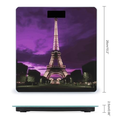 Báscula Digital Smart Purple Eiffel Tower para Baño miniatura 2