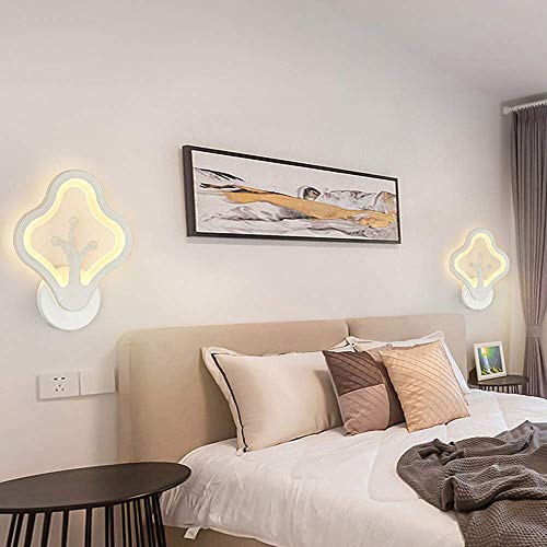Aplique de pared LED blanco acrílico moderno con luz cálida para pasillos 2