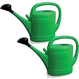 Prosperplast 2X Gießkanne 10 Liter | grün | für Haus & Garten | aus robustem Kunststoff | Gartengießkanne mit Abnehmbarer Brause | zur einfachen Bewässerung von Blumen, Pflanzen & Bäumen