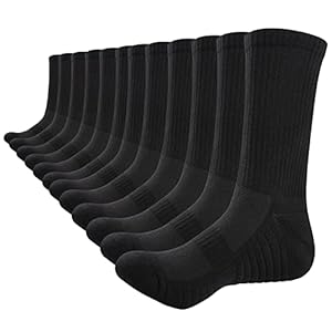TANSTC Mens Socks 6 Pairs Wicking Breathable Cushion Comfortable Casual Crew Socks Outdoor Multipack Performance Hiking…