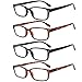 Kerecsen READING GLASSES 4 Pack Spring Hinge Comfort Readers Plastic Includes Sun Readers (2 Black 2 Tortoise, 4.50)