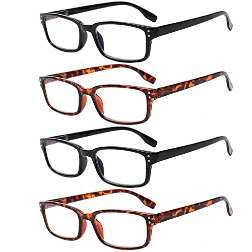 Kerecsen 4 Pack Reading Glasses for Men and Women