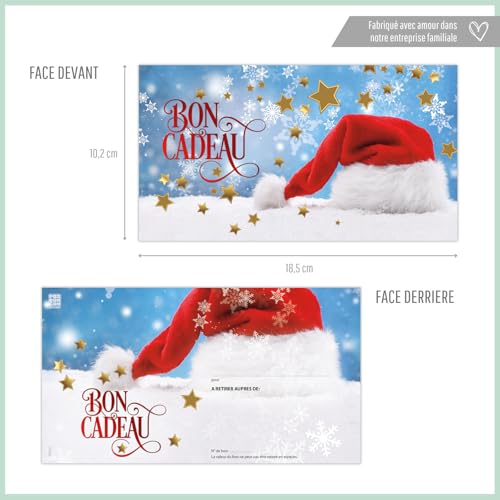 Bons cadeaux à remplir avec enveloppe : idée cadeau de Noël unique