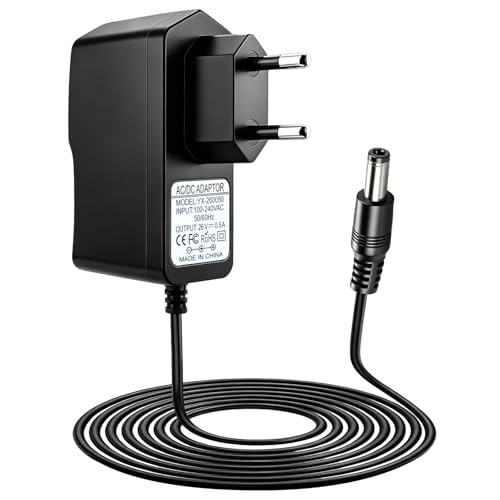 26V 500mA Cargador de Aspiradora para Hoo ver H Free 100 200 300 500 700 800, Adaptador de Alimentación Universal para FD22L FD22G HF122RH HF122GPT HF522UPT HF522SFP Escoba Inalámbrica, 1,8M