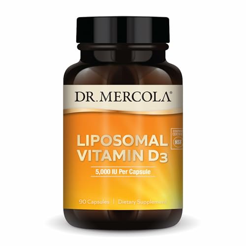 Image of Dr. Mercola Liposomal Vitamin D3 - Supports Heart, Bone & Immune Health - 5,000 IU Per Serving - Non-GMO, Soy Free & Gluten Free - 90 Capsules (90 Servings)